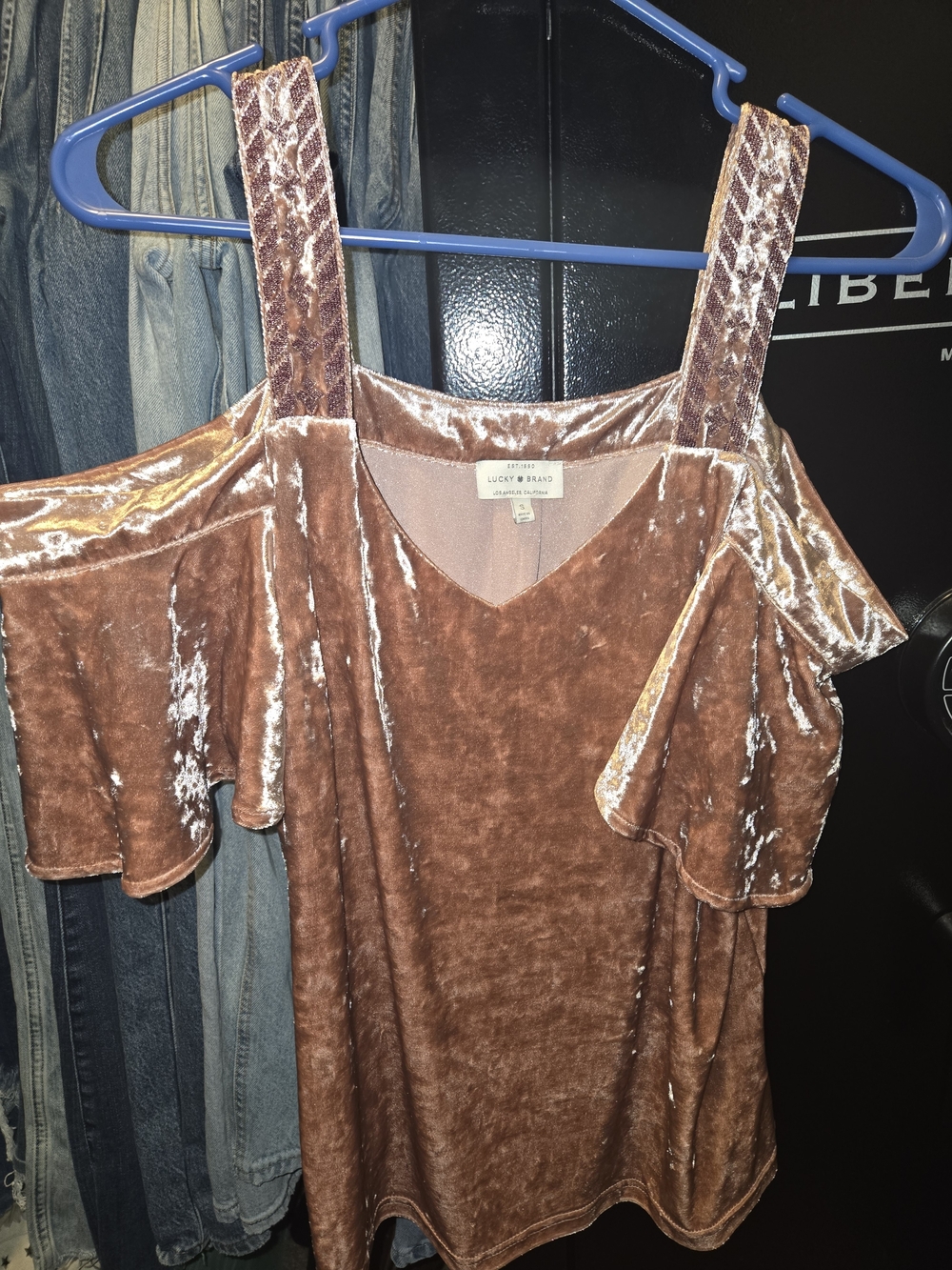 Lucky Brand Velvet Cold-Shoulder Camisole